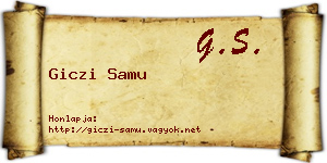 Giczi Samu névjegykártya